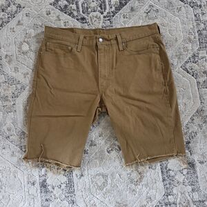 Levi Men's Khaki Brown Frayed Hem Shorts Size 36